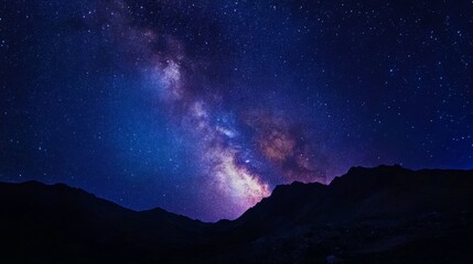 Naklejka premium Night sky nature landscape background