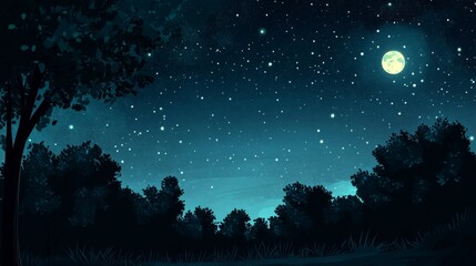 Naklejka premium Night sky nature landscape background