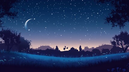 Naklejka premium Night sky nature landscape background