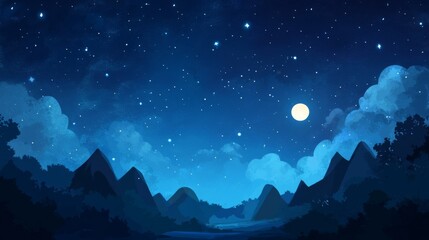 Fototapeta premium Night sky nature landscape background