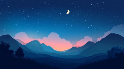 Night sky nature landscape background