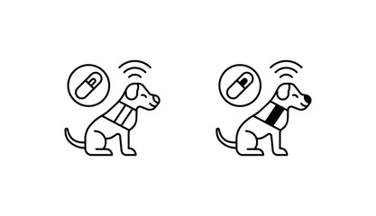 Pet microchip icon design with white background stock illustration
