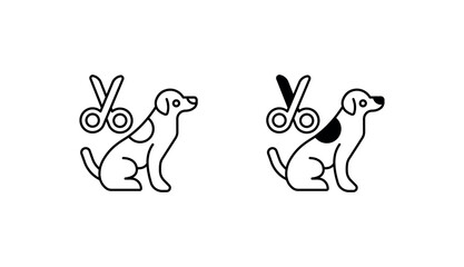 Dog grooming icon design with white background stock illustration