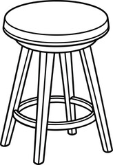 Stool Editable Outline Vector Graphic