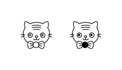 Cat icon design with white background stock illustration