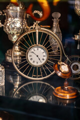 Antique Penny Farthing Clock Still Life