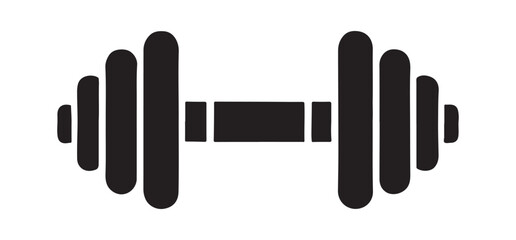 Dumbbell Weight Icon Simple Silhouette Design