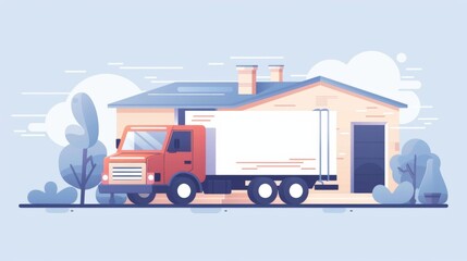 Delivery truck  transportation illustration