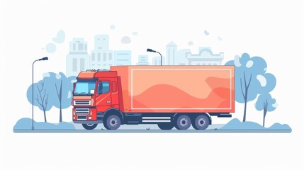 Delivery truck  transportation illustration