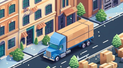 Delivery truck  transportation illustration