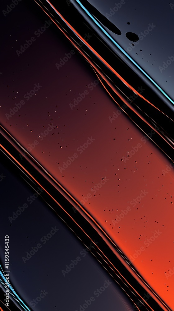 Poster dynamic flow of vibrant orange and teal paint in abstract art studio setting digital artwork close-u
