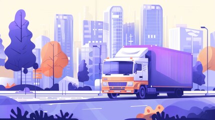 Delivery truck  transportation illustration