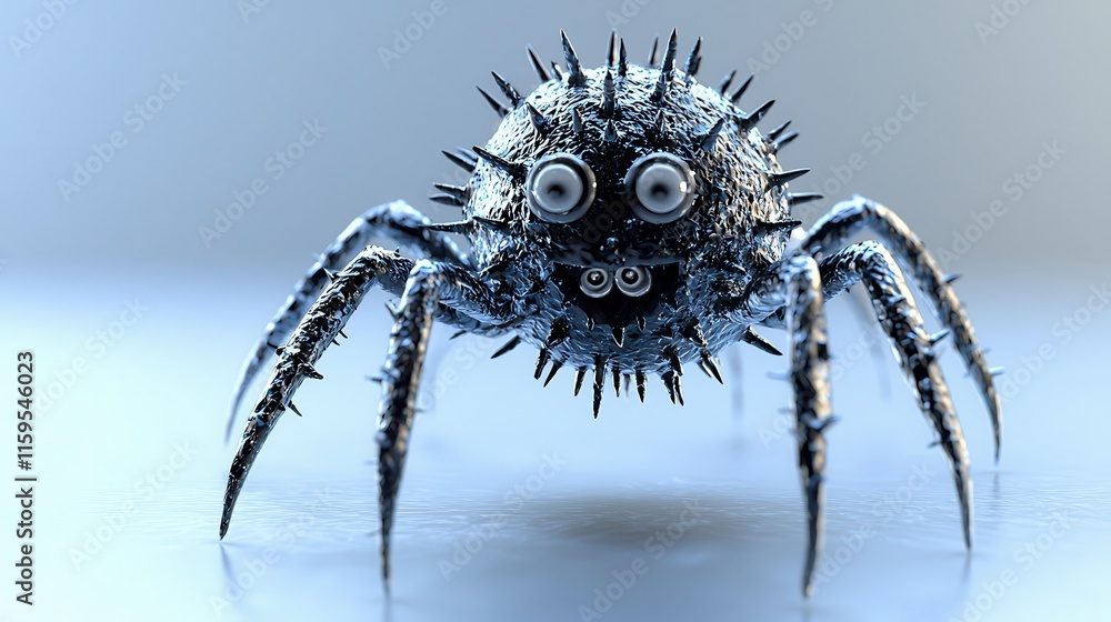 Aufkleber virus detection of a sleek and modern spider model high-tech laboratory 3d futuristic close-up view 