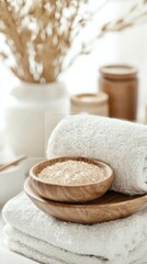 Relaxing virtual wellness programs home spa high-resolution textures calm environment close-up view self-care concept