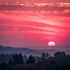 sunset in the mountains