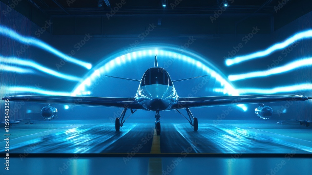 Poster experimental aircraft with variable geometry wings
