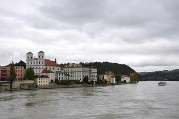 Panorama of the City Passau in Bavaria, Germany 