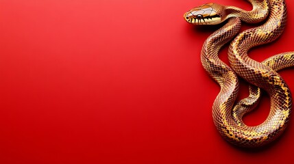 Obraz premium A snake on a red background