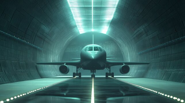 Futuristic Eco-Friendly Aircraft in Wind Tunnel