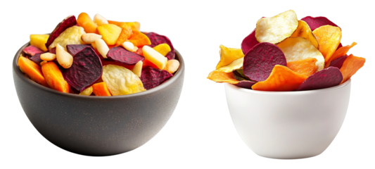 Healthy vegetable chips snack modern kitchen food photography bright colors close-up healthy eating concept