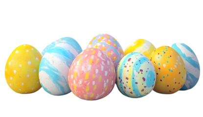 Easter eggs painted in different colors