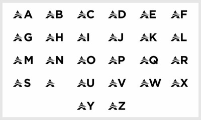 icon shet initials letter A busines
