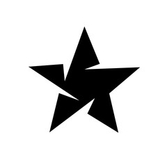 black star on white background