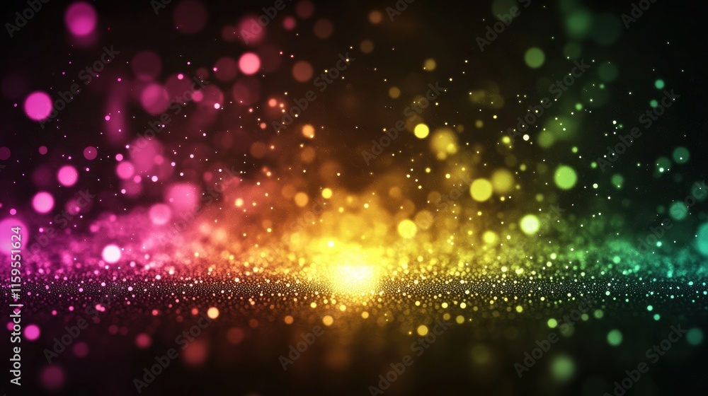 Leinwandbilder Glowing abstract mosaic with vibrant pixelated elements creating a lively visual experience. Generative AI
