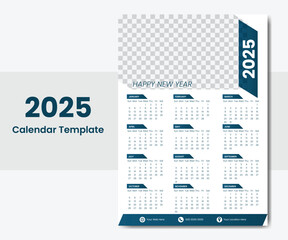 New modern 2025 wall calendar template design. Calendar design 2025, new wall calendar design 2025.