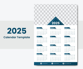 New modern 2025 wall calendar template design. Calendar design 2025, new wall calendar design 2025.