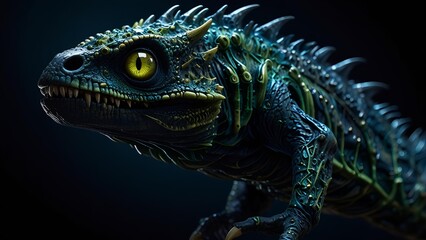 Fototapeta premium charming blue reptile animal