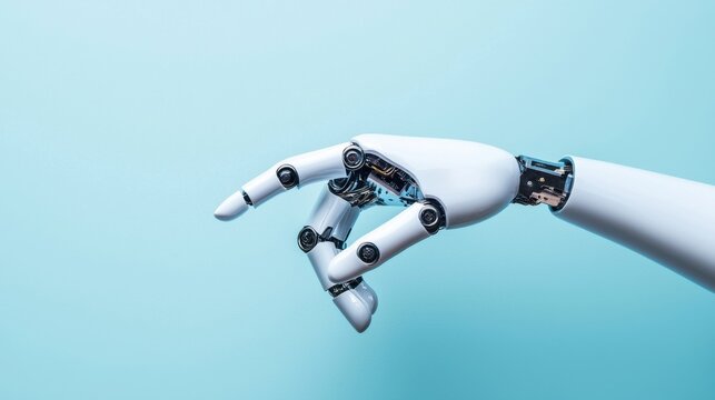 Innovatives automatisiertes Marketingkonzept mit futuristischem Roboterarm-Design