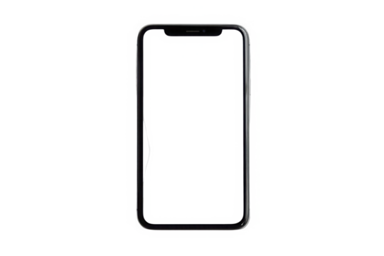 phone isolated on white screen for make mockup premium png with high resolution 

