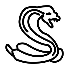 Cobra Vector Line Icon Design
