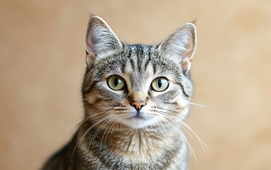 Obraz premium Simple beige living room with wooden floors, a blue armchair, and a minimalist bookcase beside a blank wall, suitable for design mockups.