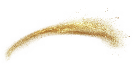 Abstract line hand-drawn with gold glitter 
