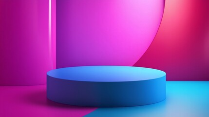 Minimalist podiums with gradient lighting