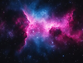 Cosmic Nebula Pink And Blue Hues Interstellar Dust