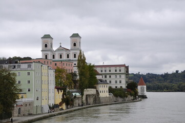Panorama of the City Passau in Bavaria, Germany 