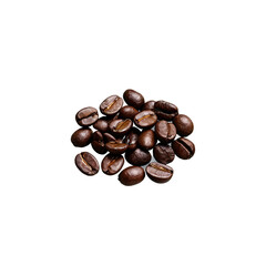 Naklejka premium coffee beans isolated on transparent background