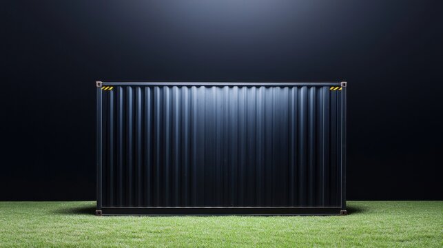Umweltfreundliche Versandcontainer auf gr&uuml;nem Gras symbolisieren nachhaltige Transportl&ouml;sungen