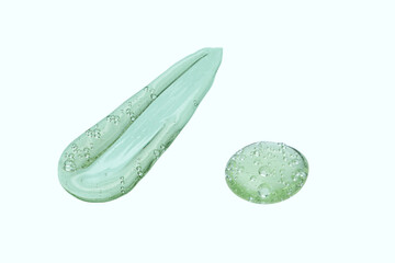 drops of green aloe gel macro