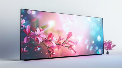 A large LED screen with ultra-thin bezels, isolated on white.