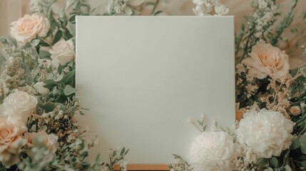 Wedding welcome sign board mock-up. Design template with place for text