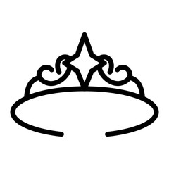 Tiara Vector Line Icon Design © Ramla
