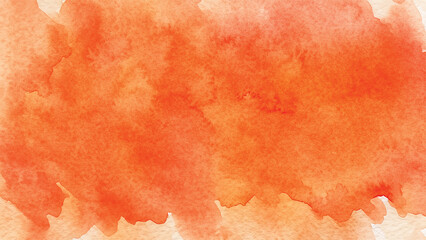 Fototapeta premium Dynamic orange watercolor background with textured artistic effects and soft brush details, ideal for banners, posters, and elegant creative digital visuals.