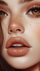 Fototapeta premium Portrait of a girl with beautiful eyes in close-up.