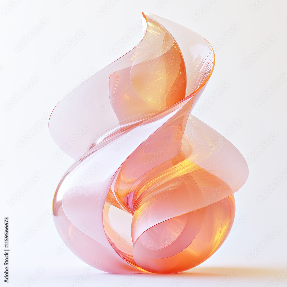 Aufkleber a captivating abstract form showcases smooth, flowing curves in warm hues, inviting exploration of i
