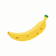 Fresh ripe yellow banana isolated on white, a healthy tropical fruit snack