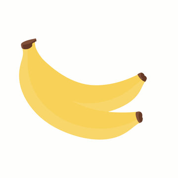 recommend clip art: Fresh ripe yellow banana isolated on white, a healthy tropical fruit snack